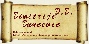 Dimitrije Dunčević vizit kartica